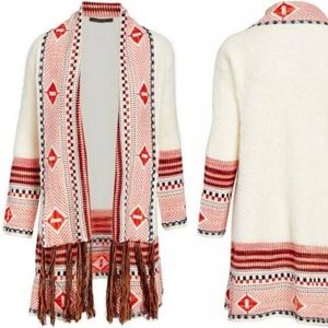 NWT Max Sport Fuzzy Fringe Cardigan szMED